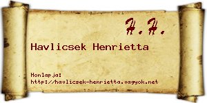 Havlicsek Henrietta névjegykártya